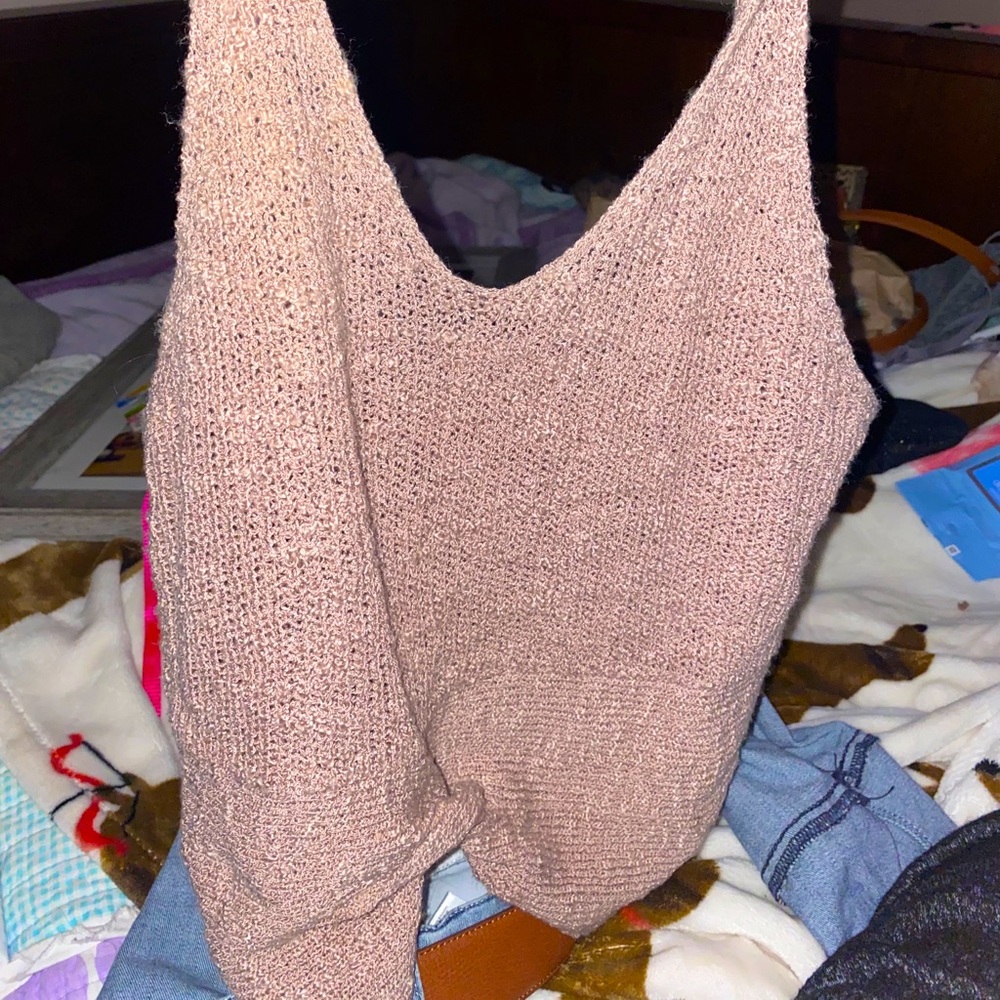 Knitted crop tank top